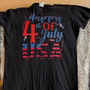 Port and Company Black 4th of July Tee